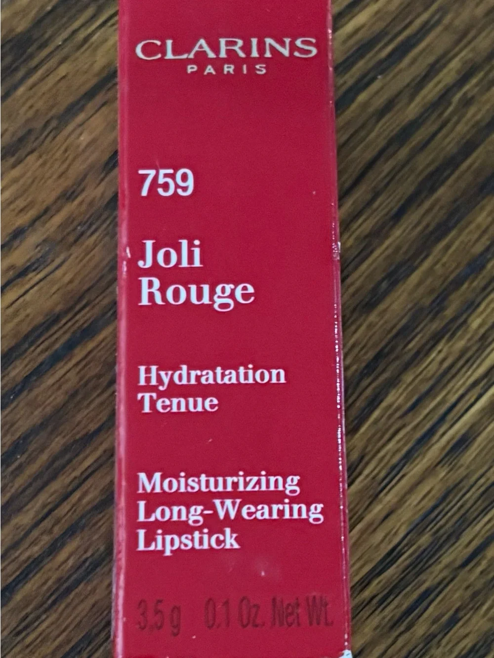 Clarins Joli Rouge Lipstick 759 Rouge - Vibrant Red - NEW